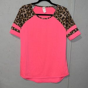 Large Leopard and Hot Pink top